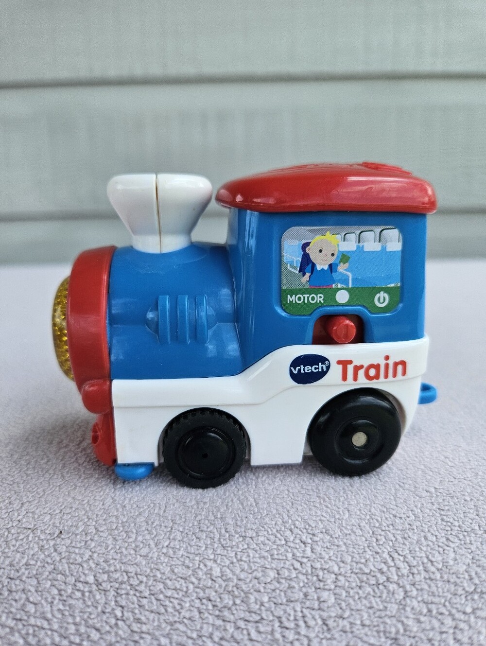 Vtech Go Go Smart Wheels Motorized Moving Train Engine Toy Blue Red WORKS